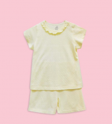 Bộ sơ sinh cộc tay La Pomme cài vai cổ bèo SS008 (vàng)